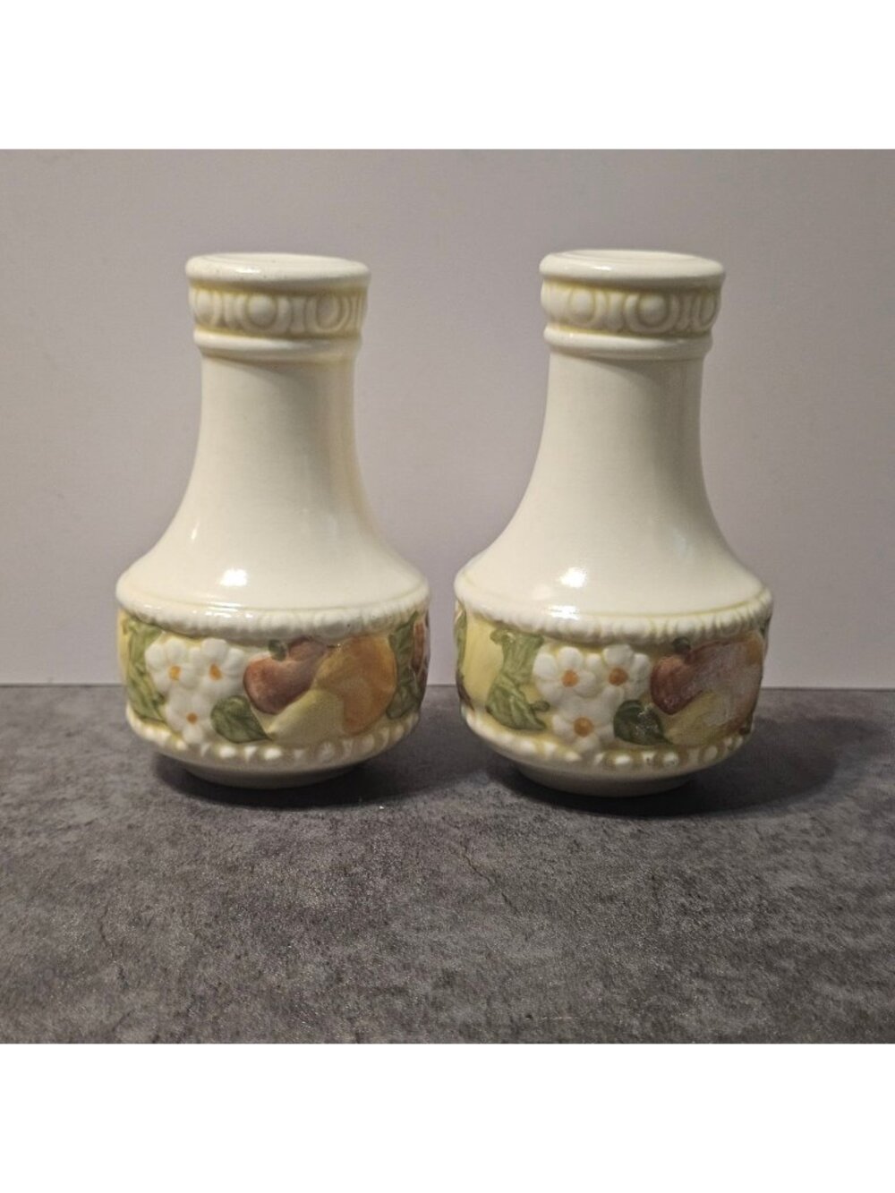 Vintage MCM Metlox Della Robbia Salt & Pepper Shaker Set